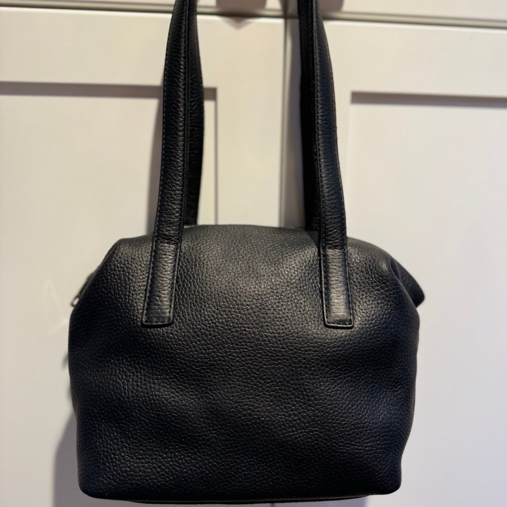 Parker clay Chic Black Leather Satchel Bag
